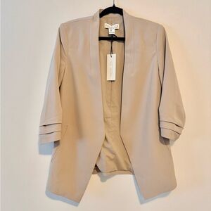 Rachel Zoe Tan Open-Front 3/4 Length Sleeve Blazer SZ.M